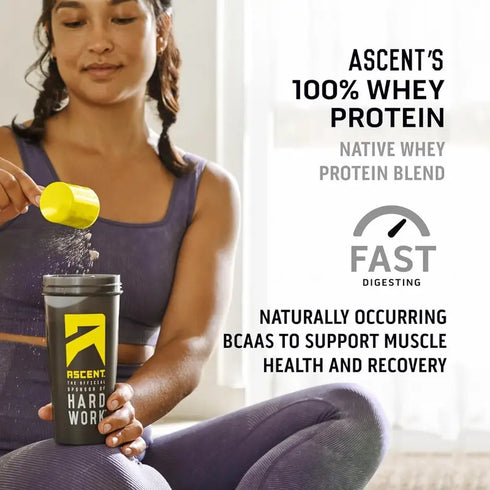 Ascent 100% Whey, Native Whey Protein Blend, Chocolate, 4.25 lbs